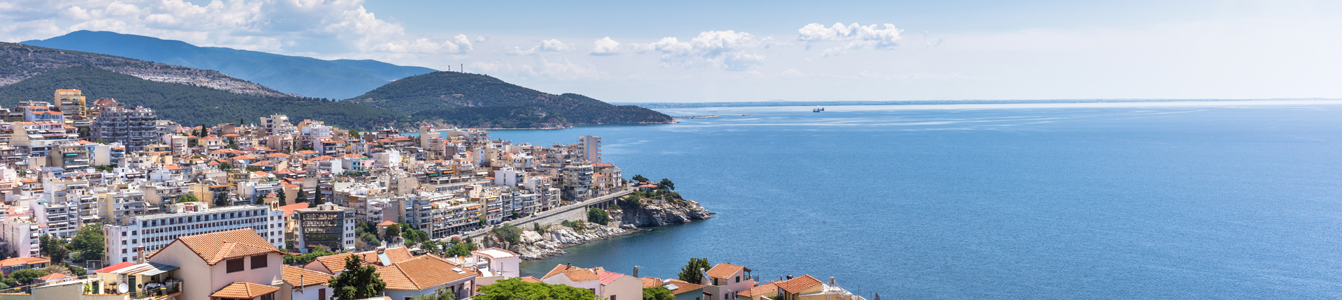 Panoramic view of Kavala city from the castle