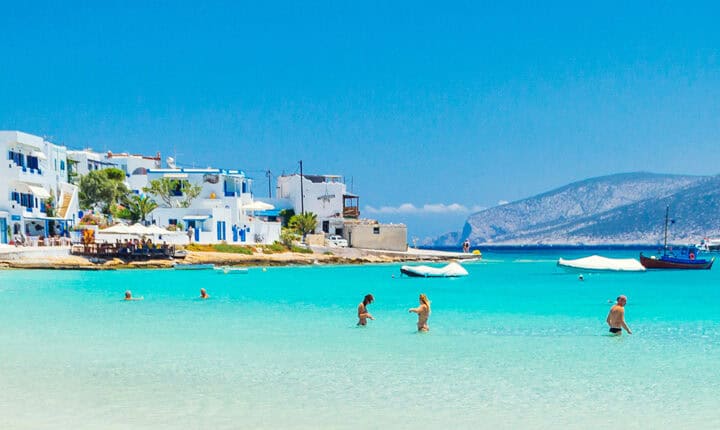 Beach at koufonisia harbor