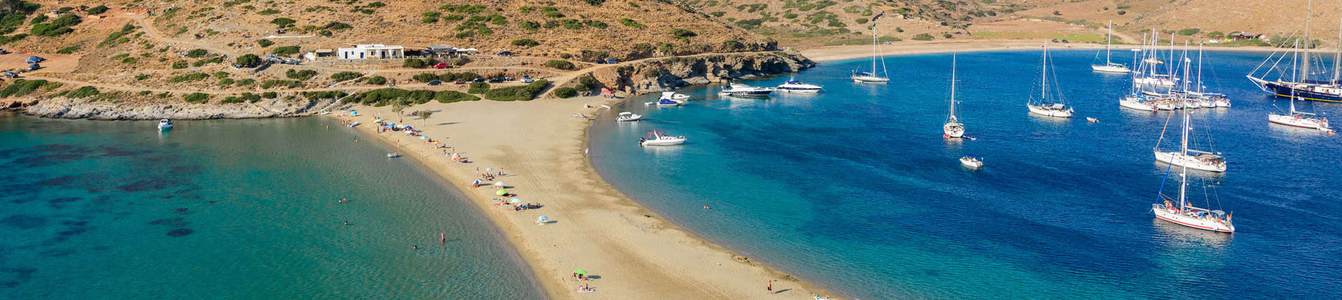 Kolona double sided beach at Kythnos
